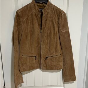 NWOT Wilsons Leather Caitlin Cognac Suede Scuba Jacket